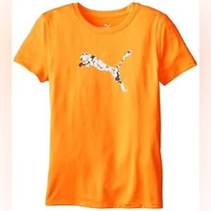 Puma Kids Vibrant Orange Tee Girl Size 5 NWT